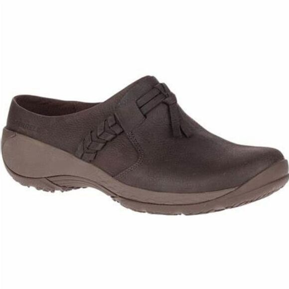Merrell Encore Bracken Brown Leather Braided Slide Q2 Slip On Shoes Woman's 10 - Picture 10 of 10